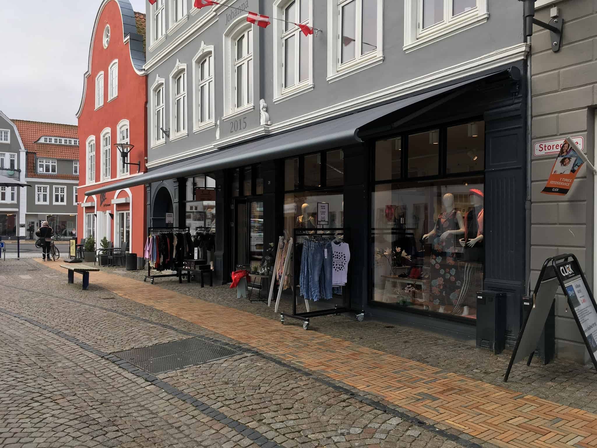 markise til forretning i Aabenraa