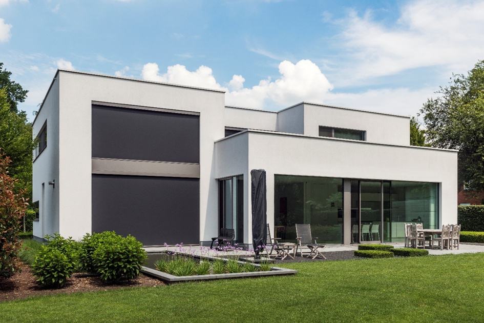 Minimalistisk solafskærmning i form af Renson Fixscreen Minimal