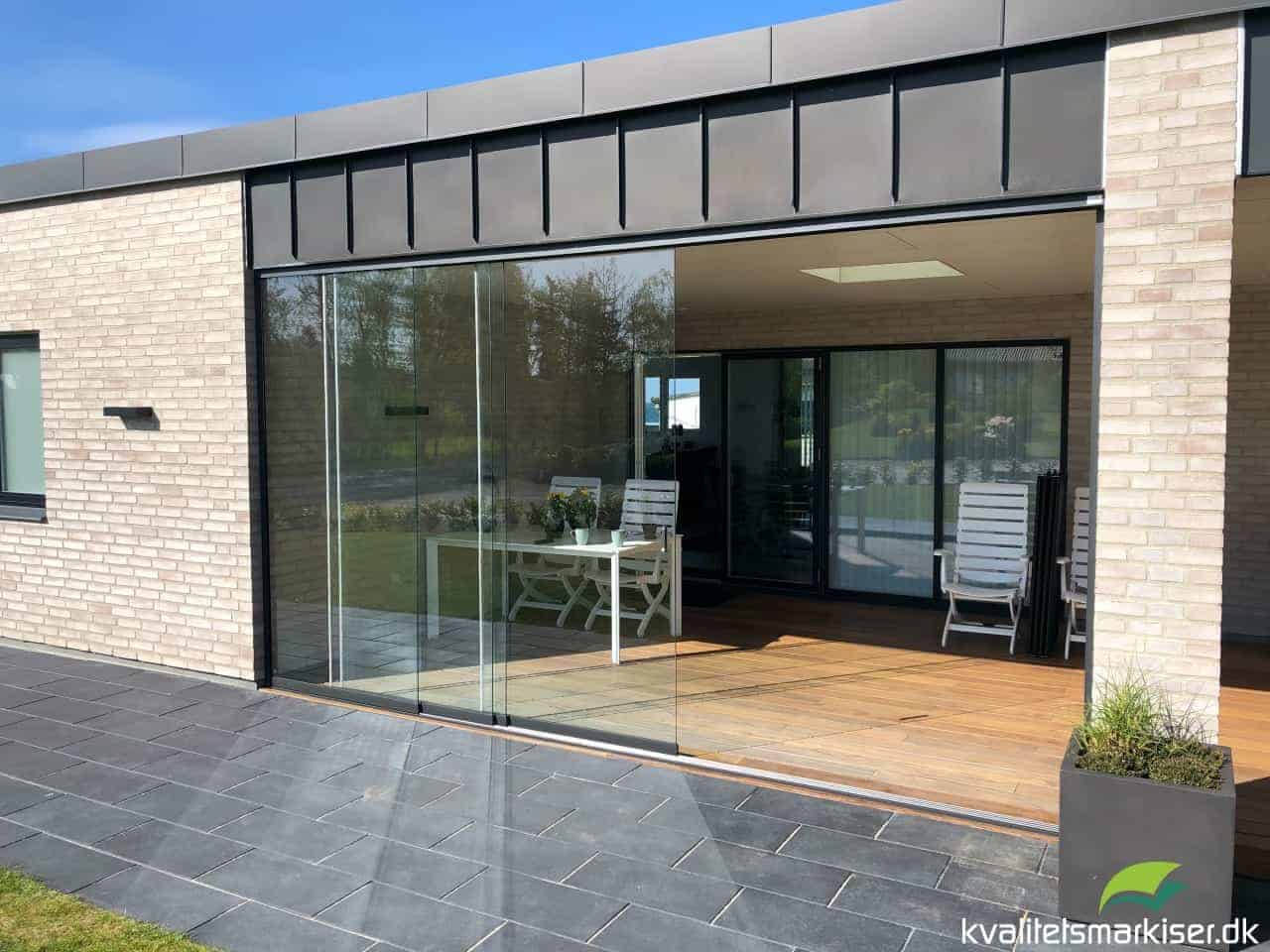 Skydeglas til overdækket terrasse
