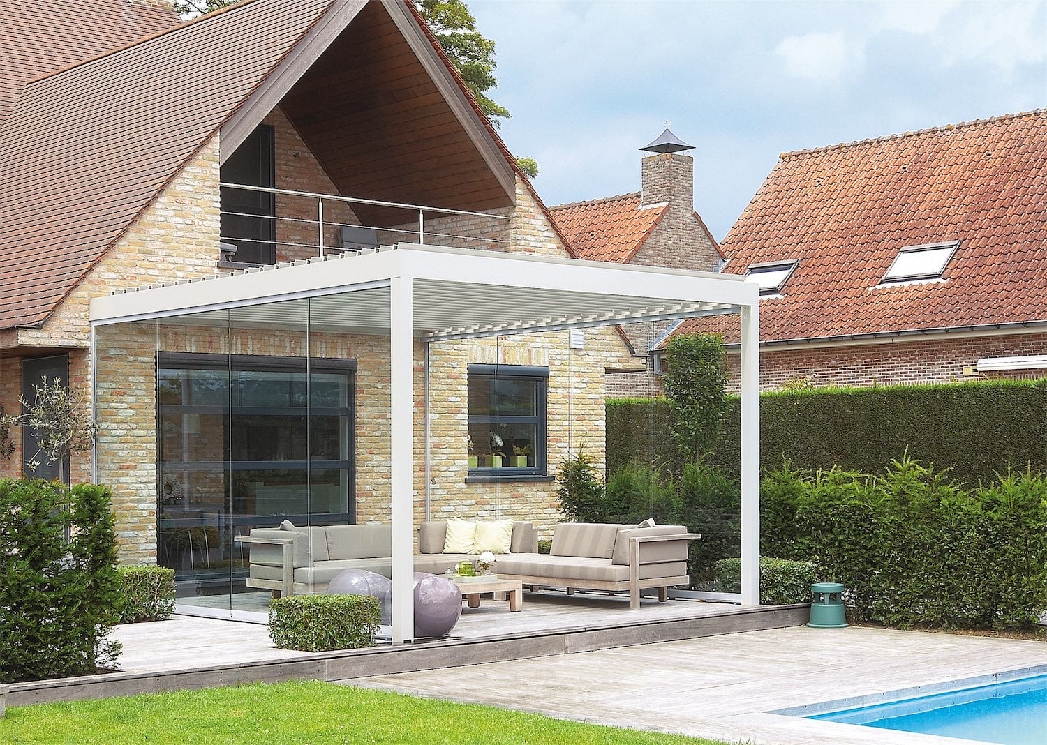 Renson Algarve lameltag med skydeglas i siderne