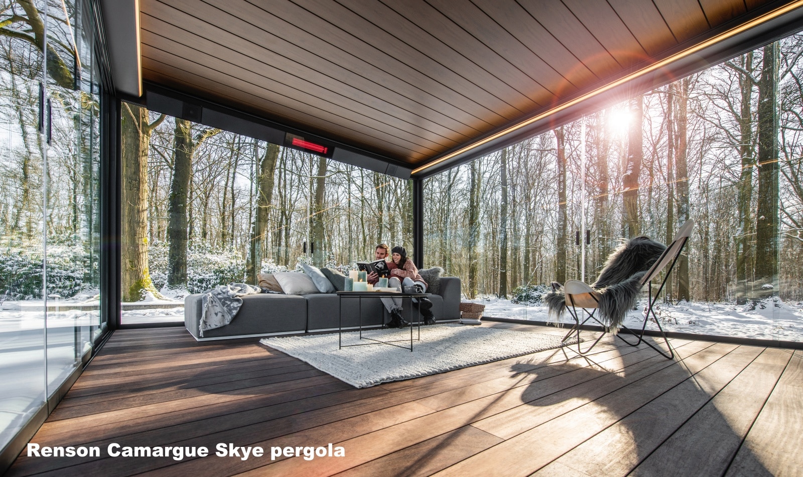 Bioklimatisk pergola Renson Skye med LED-belysning