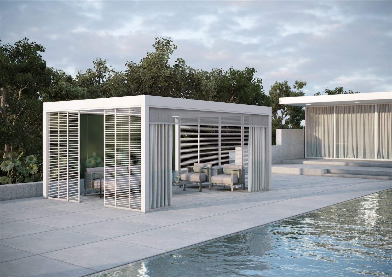 Renson Pergola med lameller i taget i design style Crystal Lounge