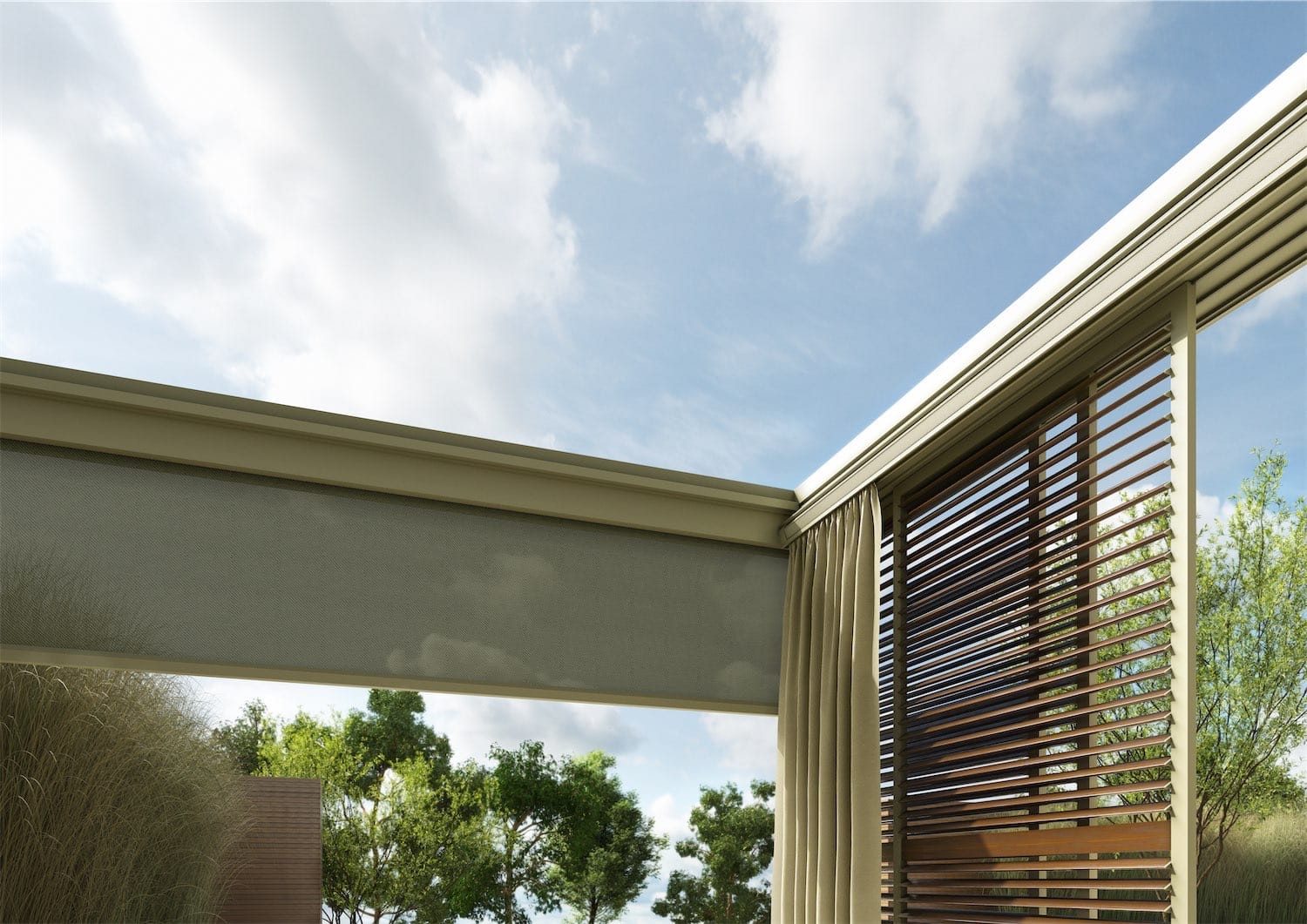 Renson lameltag sammensat I design style Idyllic Garden