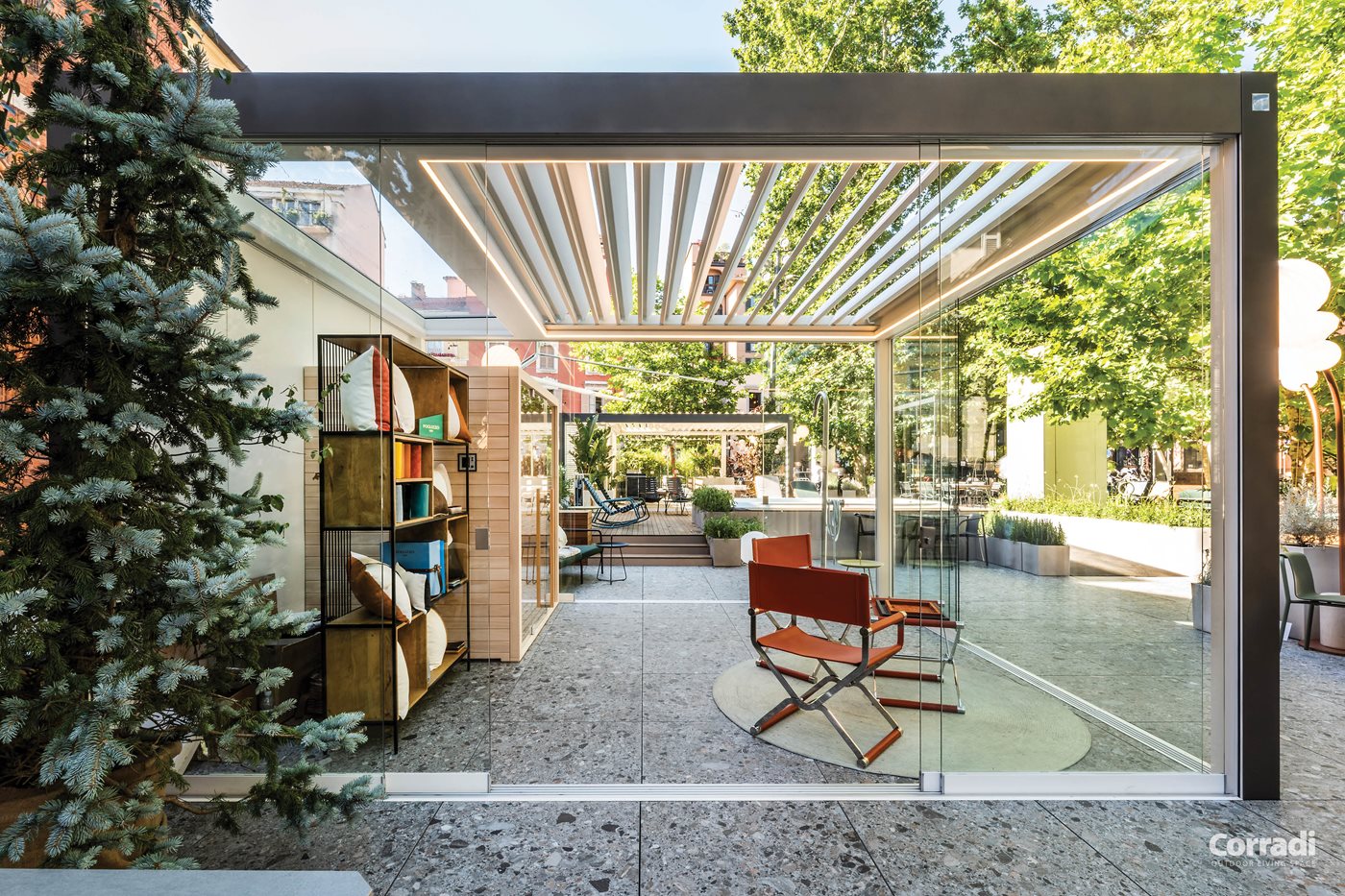 Corradi Imago pergola med sider pergola med sider og sky view - Corradi Imago