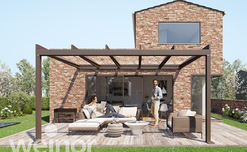 Stærk terrasseoverdæknig i kubisk design fra Weinor