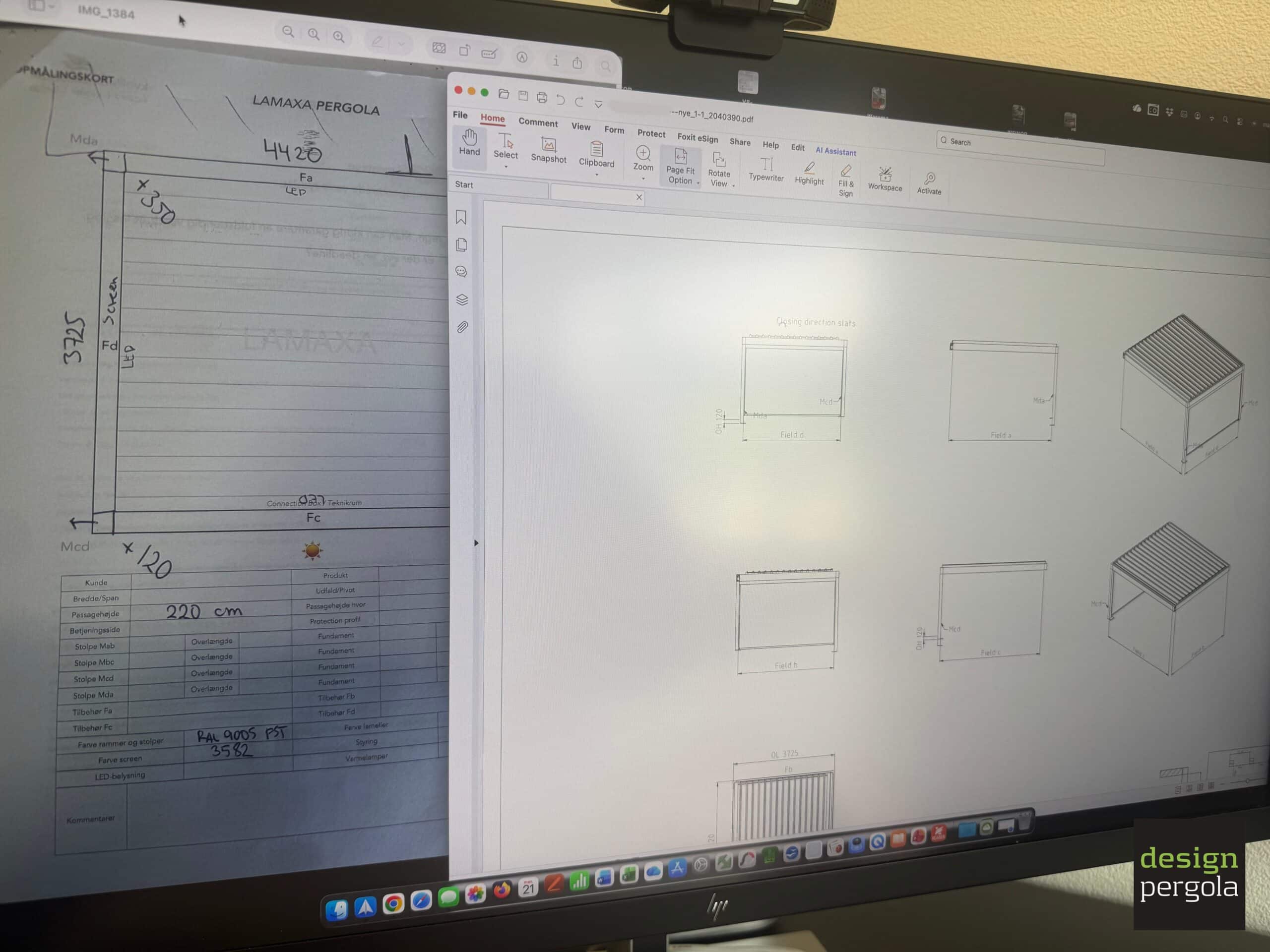 Bestillingsproces DesignPergola Tegninger og projektering af DesignPergola