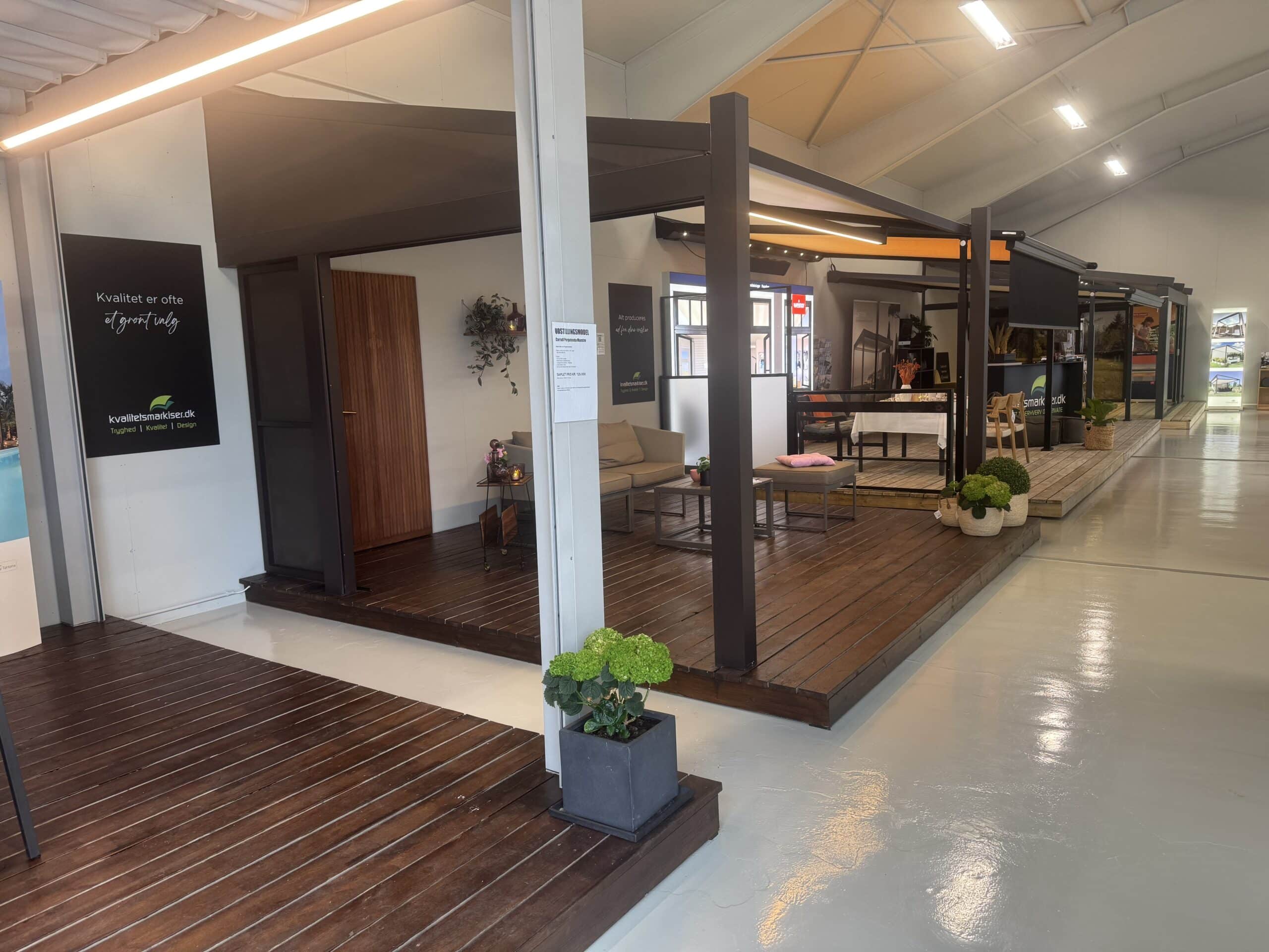 Showroom i Rødekro for pergola og pergolamarkiser